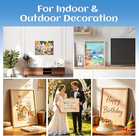 ESRICH 12x16 Inch Wood Panels for Painting, 2 Pack Craft Wood Canvas Boards, Blank Unfinished Wooden Art Board for DIY Art Creations Such as Painting, Acrylic Pouring, Resin, Burning, Collage, etc. in Kuwait