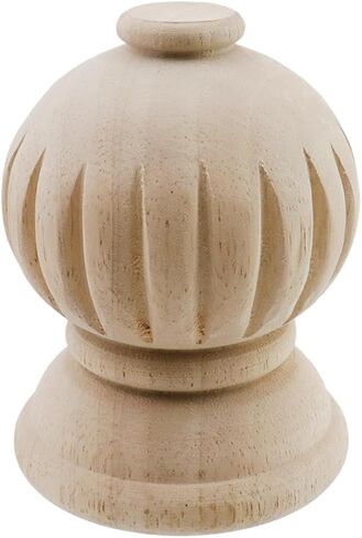 Unfinished Wood Finials,5.9" Tall x 3.15" Wide Decorative Finials for Curtain Rod Staircases DIY Crafts Wooden Finials for Indoor Use Home Decor in Kuwait