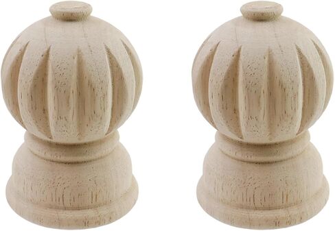 Unfinished Wood Finials,5.9" Tall x 3.15" Wide Decorative Finials for Curtain Rod Staircases DIY Crafts Wooden Finials for Indoor Use Home Decor in Kuwait