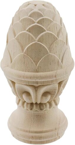 Unfinished Wood Finials,5.9" Tall x 3.15" Wide Decorative Finials for Curtain Rod Staircases DIY Crafts Wooden Finials for Indoor Use Home Decor in Kuwait