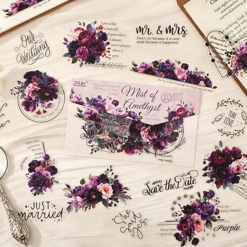 90-Piece Floral Quote PET Stickers for Journaling & Scrapbooking,Transparent Flower Stickers with Words, Aesthetic Collage Supplies for Planner, Cards & Paper Crafts in Saudi Arabia