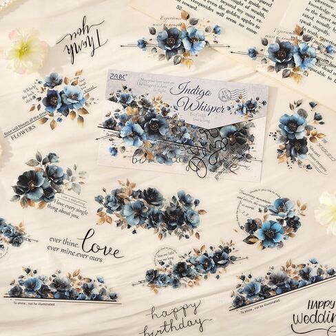 90-Piece Floral Quote PET Stickers for Journaling & Scrapbooking,Transparent Flower Stickers with Words, Aesthetic Collage Supplies for Planner, Cards & Paper Crafts in Saudi Arabia