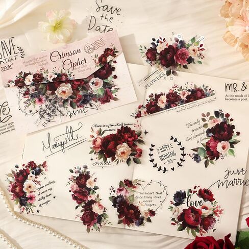 90-Piece Floral Quote PET Stickers for Journaling & Scrapbooking,Transparent Flower Stickers with Words, Aesthetic Collage Supplies for Planner, Cards & Paper Crafts in Saudi Arabia
