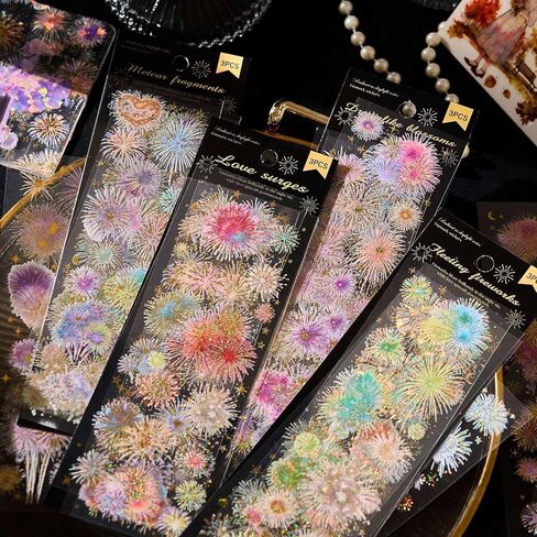 Scrapbook Stickers, Vintage Fireworks Stickers, Decor Paper for Junk Journal Crafts Diary Planner, Style 4 in Kuwait