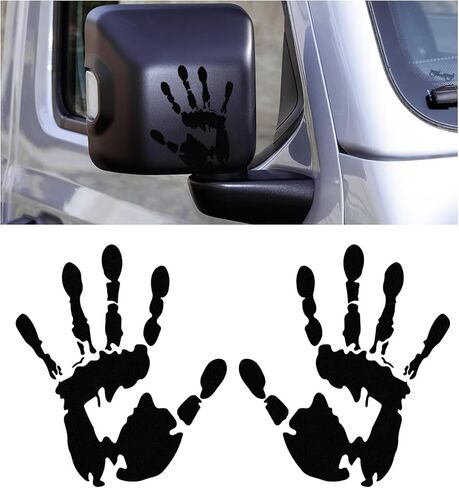 KVAEY 2PCS Car Wave Stickers, The Lazy Waver Sticker Auto Waving Hand Sign Decal, Waterproof Rearview Mirror Hands Wave Sticker Decor for Auto SUV Truck, Exterior Car Accessories (Red) in Saudi Arabia