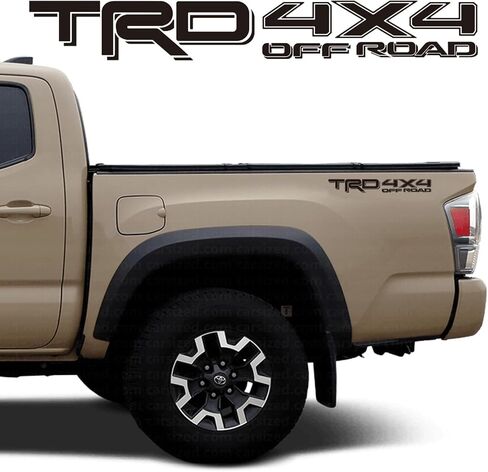 GRITKULTURE 4x4 ملصقات الفينيل الرسومية على جانب السرير للطرق الوعرة 2 حزمة للسائقين والركاب الجانب العالمي تاكوما وتندرا، ملصقات بديلة 4 عداء مع ممسحة وسهولة التركيب in Kuwait