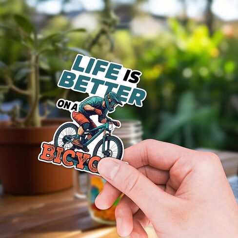 Mountain Biking Sport Sticker 8 Pcs (Large Size) Vinyl Stickers Laptop Waterproof Decal for Car Bumper Water Bottle Notebook Luggage Window Birthday Decorations - Size 4 Inches in Saudi Arabia