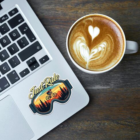 Mountain Biking Sport Sticker 8 Pcs (Large Size) Vinyl Stickers Laptop Waterproof Decal for Car Bumper Water Bottle Notebook Luggage Window Birthday Decorations - Size 4 Inches in Saudi Arabia