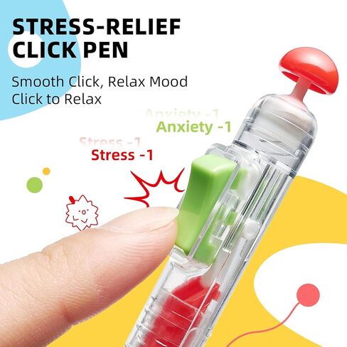 Fidget Pens, Gel Pens 0.5mm Fine Point with Mechanical Switch & Joystick,Fun Pens,Smooth Retractable Quick-Dry Black Ink, Click pen, Aesthetic Office & School Supplies for Gifts in Saudi Arabia