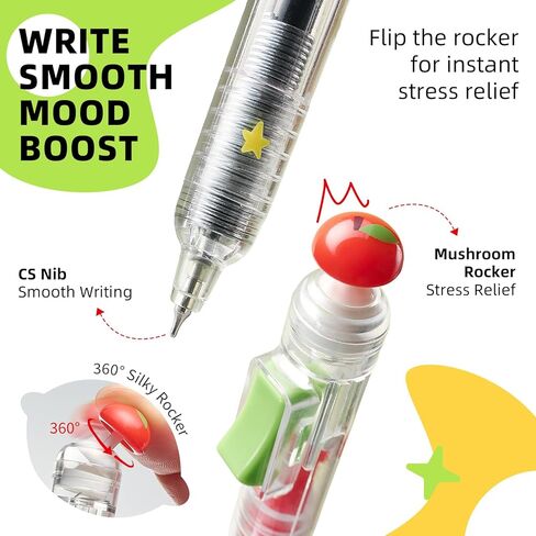 Fidget Pens, Gel Pens 0.5mm Fine Point with Mechanical Switch & Joystick,Fun Pens,Smooth Retractable Quick-Dry Black Ink, Click pen, Aesthetic Office & School Supplies for Gifts in Saudi Arabia