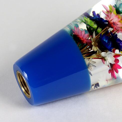 W-POWER JDM 3.75" Flower Shift Knob Shifter Gear Shift Knob Shift Lever Knob Car Gear Stick Head Unique Shift Handle Fit Most Automatic Manual Vehicles Trucks Round Shaped (Blue Base) in Saudi Arabia