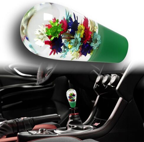W-POWER JDM 3.75" Flower Shift Knob Shifter Gear Shift Knob Shift Lever Knob Car Gear Stick Head Unique Shift Handle Fit Most Automatic Manual Vehicles Trucks Round Shaped (Blue Base) in Saudi Arabia