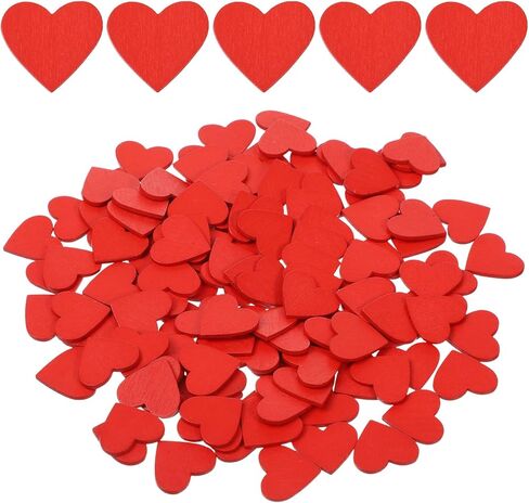 120Pcs Mini Red Wooden Hearts Wood Hearts for Crafts Heart Ornaments Tags Cutouts Small Felt Hanging Heart Decorations for Valentines Christmas Wedding Party DIY Photo Clips Hair Pins in Saudi Arabia