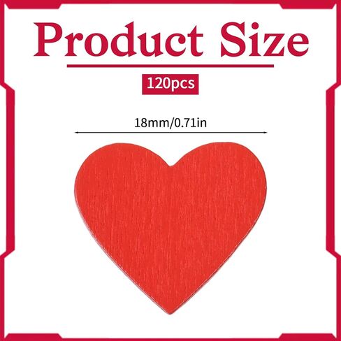 120Pcs Mini Red Wooden Hearts Wood Hearts for Crafts Heart Ornaments Tags Cutouts Small Felt Hanging Heart Decorations for Valentines Christmas Wedding Party DIY Photo Clips Hair Pins in Saudi Arabia