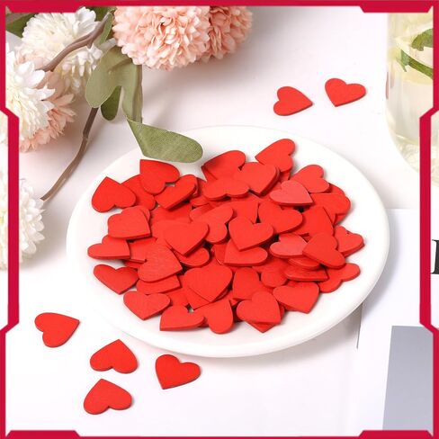 120Pcs Mini Red Wooden Hearts Wood Hearts for Crafts Heart Ornaments Tags Cutouts Small Felt Hanging Heart Decorations for Valentines Christmas Wedding Party DIY Photo Clips Hair Pins in Saudi Arabia