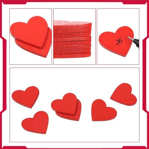 120Pcs Mini Red Wooden Hearts Wood Hearts for Crafts Heart Ornaments Tags Cutouts Small Felt Hanging Heart Decorations for Valentines Christmas Wedding Party DIY Photo Clips Hair Pins in Saudi Arabia