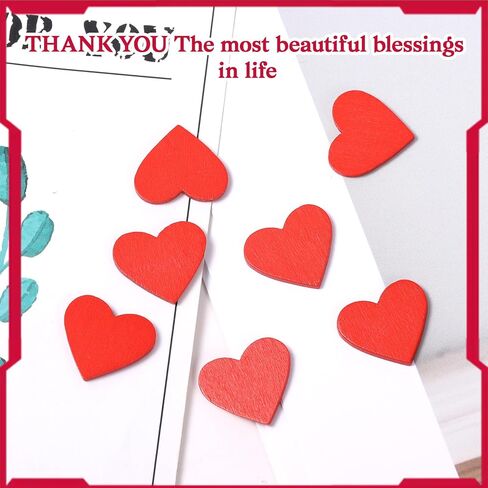 120Pcs Mini Red Wooden Hearts Wood Hearts for Crafts Heart Ornaments Tags Cutouts Small Felt Hanging Heart Decorations for Valentines Christmas Wedding Party DIY Photo Clips Hair Pins in Saudi Arabia