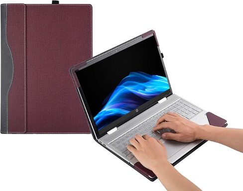 حافظة حماية لجهاز HP OmniBook X FlipNGAI 16-as / 16-ar & OmniBook 7 Flip 16 بوصة 2 في 1 للكمبيوتر المحمول Next Gen AI PC 16-au، ملحق حقيبة واقية من جلد البولي يوريثان (رمادي داكن) in Kuwait