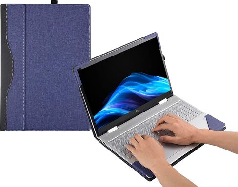 حافظة حماية لجهاز HP OmniBook X FlipNGAI 16-as / 16-ar & OmniBook 7 Flip 16 بوصة 2 في 1 للكمبيوتر المحمول Next Gen AI PC 16-au، ملحق حقيبة واقية من جلد البولي يوريثان (رمادي داكن) in Kuwait