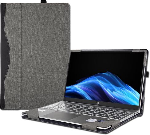 حافظة حماية لجهاز HP OmniBook X FlipNGAI 16-as / 16-ar & OmniBook 7 Flip 16 بوصة 2 في 1 للكمبيوتر المحمول Next Gen AI PC 16-au، ملحق حقيبة واقية من جلد البولي يوريثان (رمادي داكن) in Kuwait