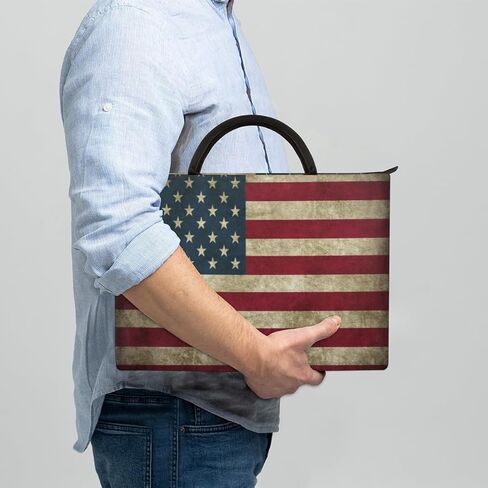 Retro American Flag Laptop Sleeve Case 13 13.3 14 Inch Laptop Bag with Handle & Pockets Durable Notebook Computer Carrying Case for Men Women Multi-Color & Size Choices in Saudi Arabia