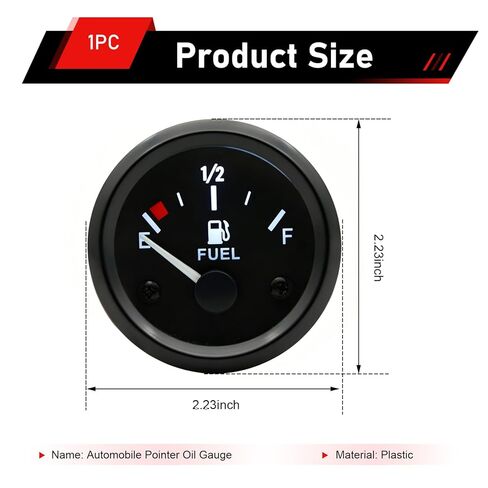 2" 52mm Fuel Level Gauge, 12V 240-33ohm Boat Fuel Gauge Gas Tank Meter with E-1/2-F Pointer Dash, Fuel Sensor with Nut and Bracket, Fit for Car RV Yacht Marine Motorcycle (Black) in Saudi Arabia
