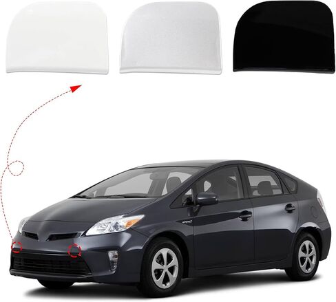 Front Bumper Tow Hook Cover Towing Eye Cap Fit for Toyota Prius XW30 2012 2013 2014 2015 52128-47908 52128-47907 (White, Right Passenger Side) in Kuwait
