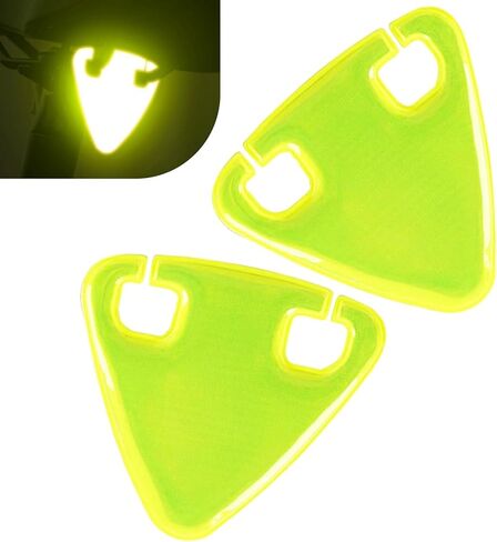 2 PCS Bike Safety Cycling Reflective, High Visibility Night Safety Riding Triangle Sign, Portable Bike Rear Rack Warning Accessory, Universal for Mountain Road Bikes (Green) in Saudi Arabia