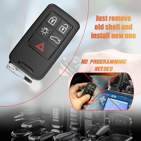 KR55WK49264 حافظة مفتاح فوب متوافقة مع S60 2011-2018 S80 2007-2016 V60 2014-2018 V70 2008-2010 XC60 2010-2017 XC70 2008-2016 in Kuwait