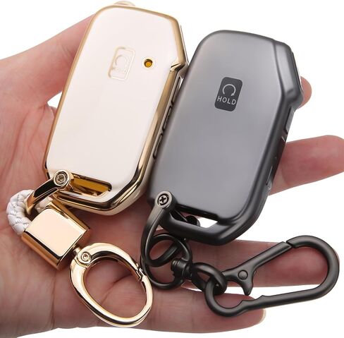 2PCS Compatible with Kia Key Fob Cover Fits 2018-2025 Sportage,K5,Telluride,Cadenza,Seltos,Stinger,Forte,NIRO,EV6,Soul Case Accessories TPU Protector 5 Buttons Grey/White in Saudi Arabia