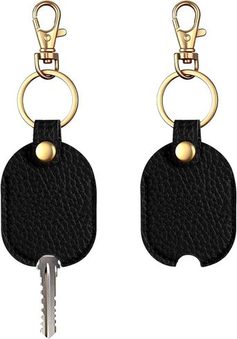 2 PCS Leather Car Key Cover, Black Leather Key Sleeve for Broken Sleeve Broken Cars Keys Loop Replacement Keyring Protector Covers Caps with Iron Keyring for Women Men in Saudi Arabia