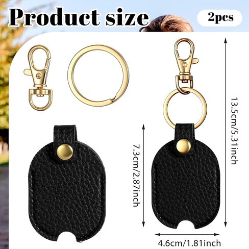 2 PCS Leather Car Key Cover, Black Leather Key Sleeve for Broken Sleeve Broken Cars Keys Loop Replacement Keyring Protector Covers Caps with Iron Keyring for Women Men in Saudi Arabia