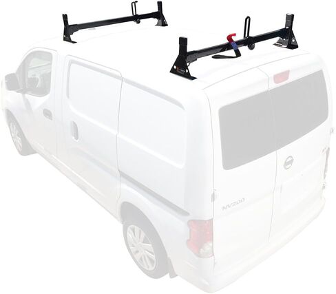 H1 2 Bar for Nissan NV200 Steel Ladder roof Rack 2013-On, Black in Saudi Arabia