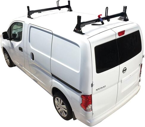 H1 2 Bar for Nissan NV200 Steel Ladder roof Rack 2013-On, Black in Saudi Arabia