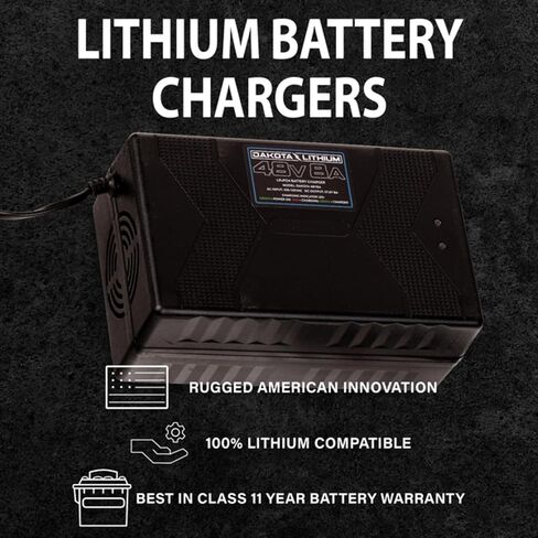 Dakota Lithium - شاحن 48V 8 Amp لبطارية الليثيوم ذات الدورة العميقة - شاحن LiFePO4 المتوافق - شاحن واحد in Kuwait