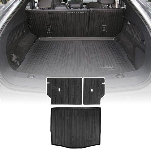 Cargo Liners Rear Trunk Mat for Ford Mustang Mach-E Accessories 2021 2022 2023 2024 2025 2026 with Hook&Loop All Weather Anti-Slip Split Dog Liner 3PCS in Kuwait