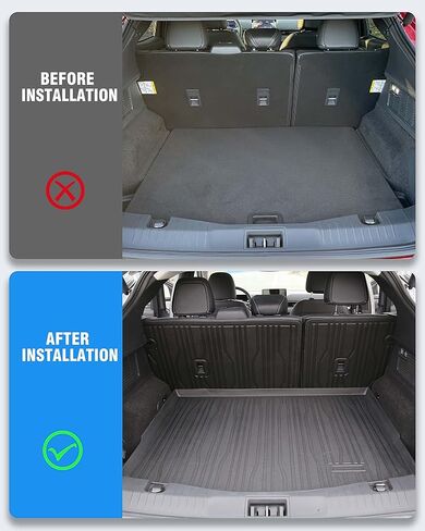 Cargo Liners Rear Trunk Mat for Ford Mustang Mach-E Accessories 2021 2022 2023 2024 2025 2026 with Hook&Loop All Weather Anti-Slip Split Dog Liner 3PCS in Kuwait