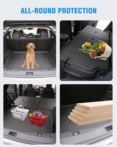 Cargo Liners Rear Trunk Mat for Ford Mustang Mach-E Accessories 2021 2022 2023 2024 2025 2026 with Hook&Loop All Weather Anti-Slip Split Dog Liner 3PCS in Kuwait