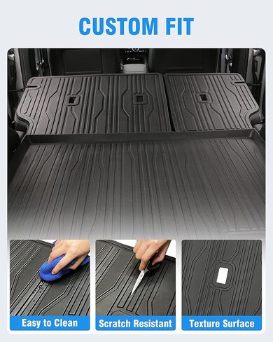 Cargo Liners Rear Trunk Mat for Ford Mustang Mach-E Accessories 2021 2022 2023 2024 2025 2026 with Hook&Loop All Weather Anti-Slip Split Dog Liner 3PCS in Kuwait