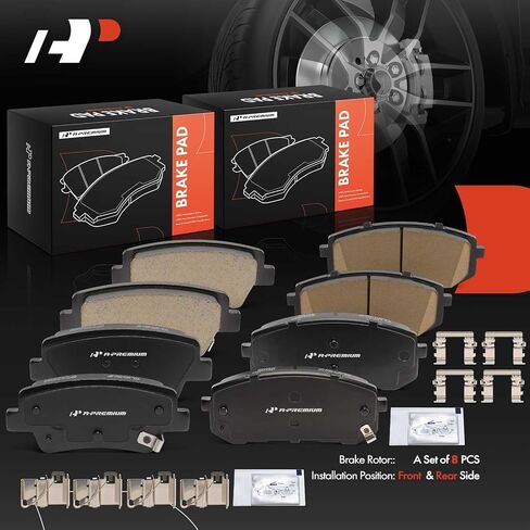 A-Premium Front and Rear Ceramic Brake Pads Set Compatible with Hyundai Models - Elantra 2021 2022 2023 2024, 8-Pack in Kuwait
