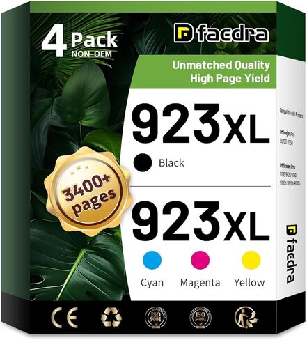 خراطيش حبر 923XL 923e متوافقة مع خراطيش حبر HP 923XL 923 XL 923 لطابعة HP OfficeJet Pro 8120 8122 8130e 8135e 8138e 8139e 9130 8122e 8120 8124e 8132e 8125e حبر (4 عبوات) in Kuwait