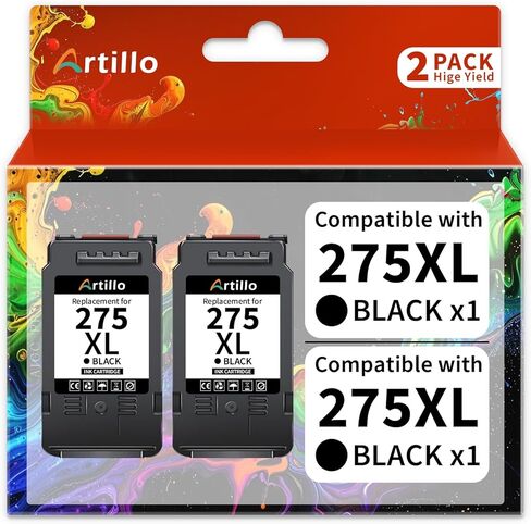 275XL Black Ink Cartridge Replacement for Canon 275 275XL Black Ink PG-275 PG-275XL for Canon TS3722 TR4720 TS3500 TS3520 TS3522 TS3700 TS3720 TR4700 TR4722 TR4723 Printer (2 Black) in Saudi Arabia