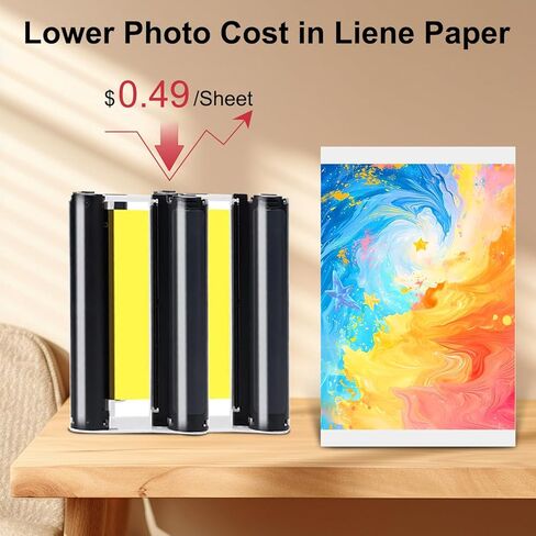 Compatible with Liene Amber M100/M200/M110/M210 4x6" Photo Printer 80 Sheets Photo Paper & 2 Ink Cartridges Refill,Only for DHP512/DHP513/DHP514/DHP515 Printer,Dye Sublimation, Water & Oxidation-Proof in Saudi Arabia