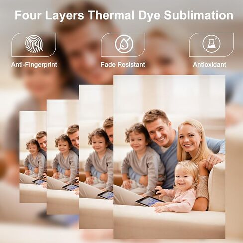 Compatible with Liene Amber M100/M200/M110/M210 4x6" Photo Printer 80 Sheets Photo Paper & 2 Ink Cartridges Refill,Only for DHP512/DHP513/DHP514/DHP515 Printer,Dye Sublimation, Water & Oxidation-Proof in Saudi Arabia