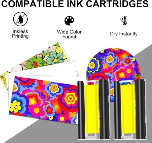 Selphy CP1300 CP1500 Ink Cassette Compatible with Canon Selphy KP-108IN Color Ink Cartridges for CP1200 CP1000 CP910 CP900 CP760 CP740 Wireless Compact Photo Printer (2-Pack, Paper Not Included) in Saudi Arabia