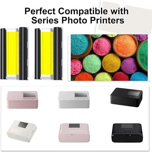 Selphy CP1300 CP1500 Ink Cassette Compatible with Canon Selphy KP-108IN Color Ink Cartridges for CP1200 CP1000 CP910 CP900 CP760 CP740 Wireless Compact Photo Printer (2-Pack, Paper Not Included) in Saudi Arabia