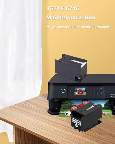 T6715 T6716 Ink Maintenance Box Replacement for Epson Workforce Pro WF-4730 WF-4740 WF-4720 WF-4734 WF-4830 WF-4820 WF-3820 EC-4020 EC-4030 WF-4833 Printers T6715 6715 Maintenance Box 2-Pack in Saudi Arabia