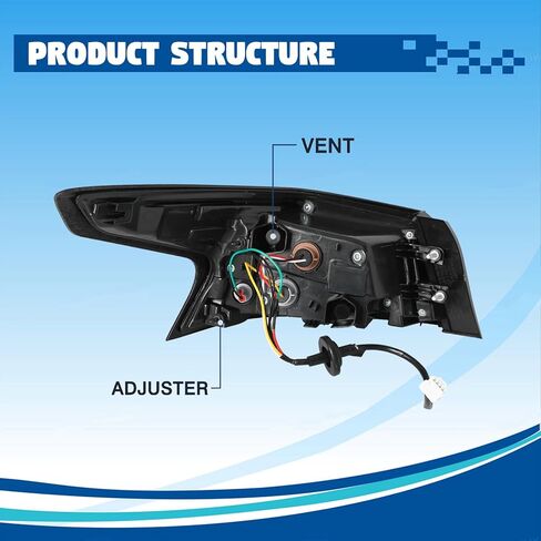 Right Outer Tail Light Assembly Compatible with 2019-2022 Nissan Altima,OE Style Halogen Taillight Brake Lamp Reverse Light Replacement Passenger Side 265506CA1B NI2805118 3151995RAC in Kuwait