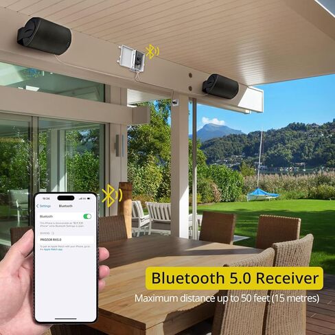 PROZOR Bluetooth 5.1 Power Amplifier for Outdoor Speakers, 4 Channel Bluetooth Amplifier for Speakers, 4*200W TPA3221 Speaker Amp with Waterproof Mounting Box for 4–8 Ohm Passive Speakers, Home Party in Saudi Arabia