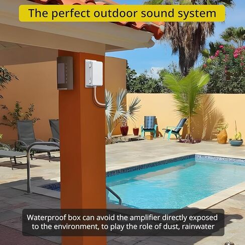 PROZOR Bluetooth 5.1 Power Amplifier for Outdoor Speakers, 4 Channel Bluetooth Amplifier for Speakers, 4*200W TPA3221 Speaker Amp with Waterproof Mounting Box for 4–8 Ohm Passive Speakers, Home Party in Saudi Arabia